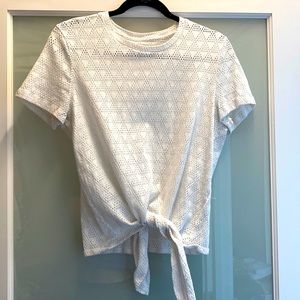 Madewell tie front tee.